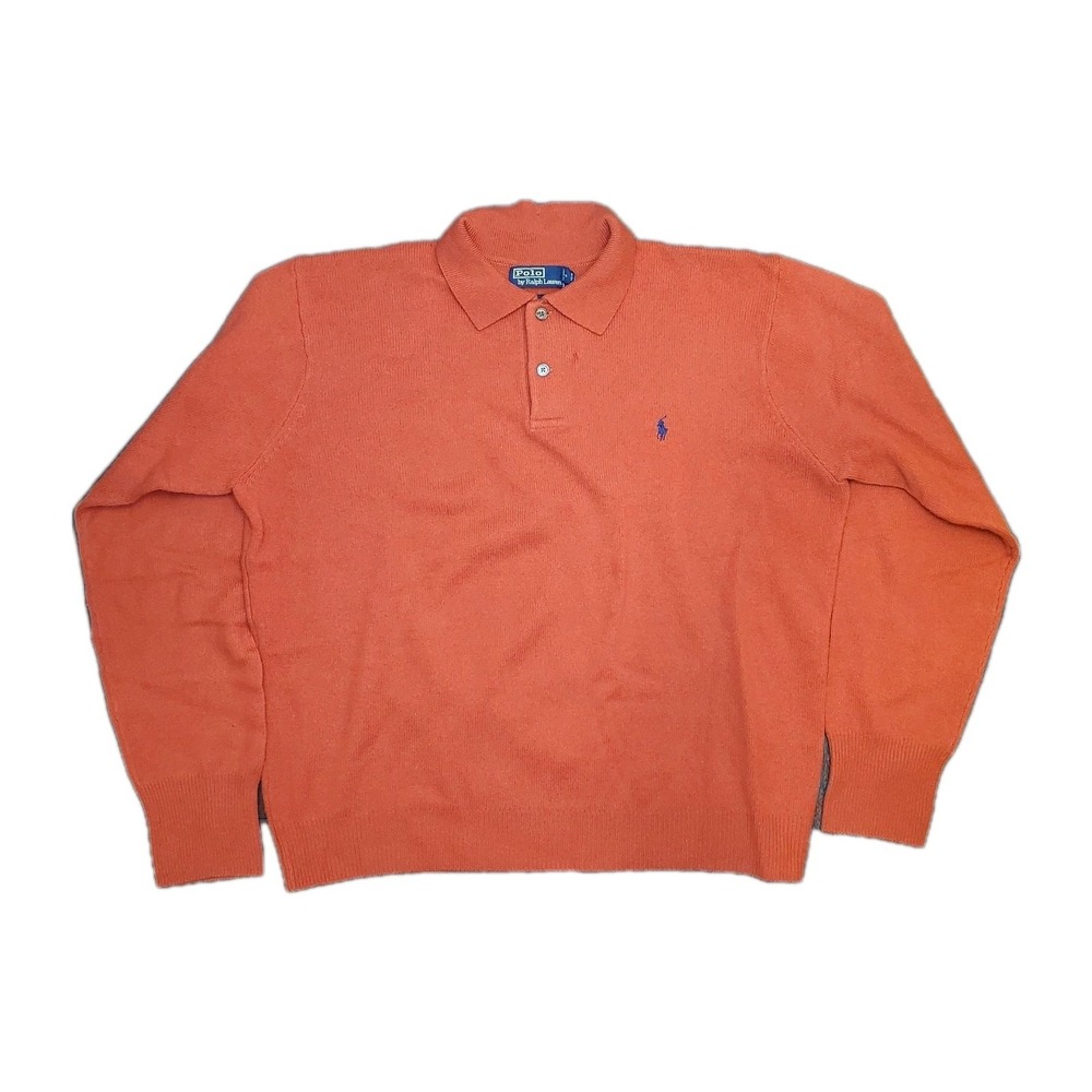 Polo Ralph Lauren Vintage Mens Lambswool Sweater XL Rust Pullover